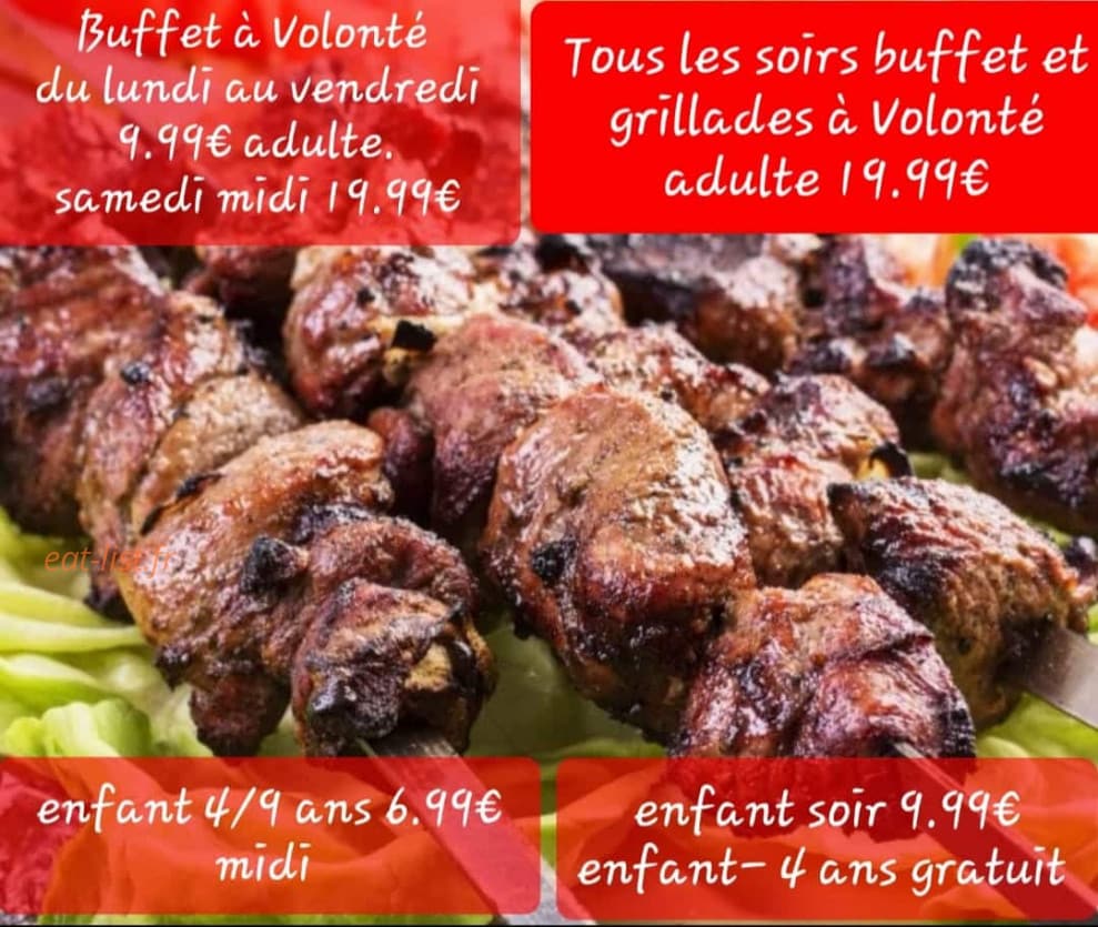 Carte et menu de Saray Grill House à Vendenheim — Buffet à volonté