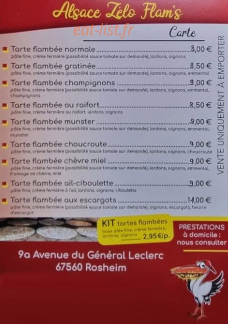 Alsace Zelo Flam's — carte page 1