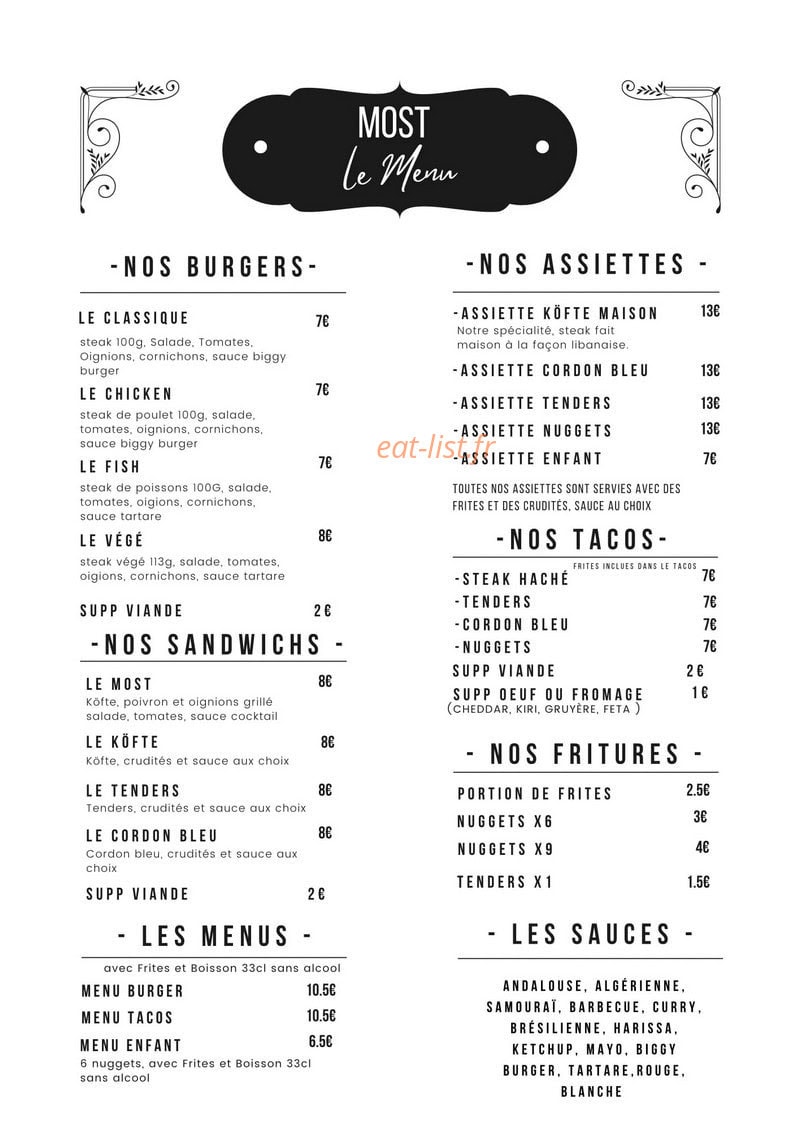 Famous Kebap — carte page 1