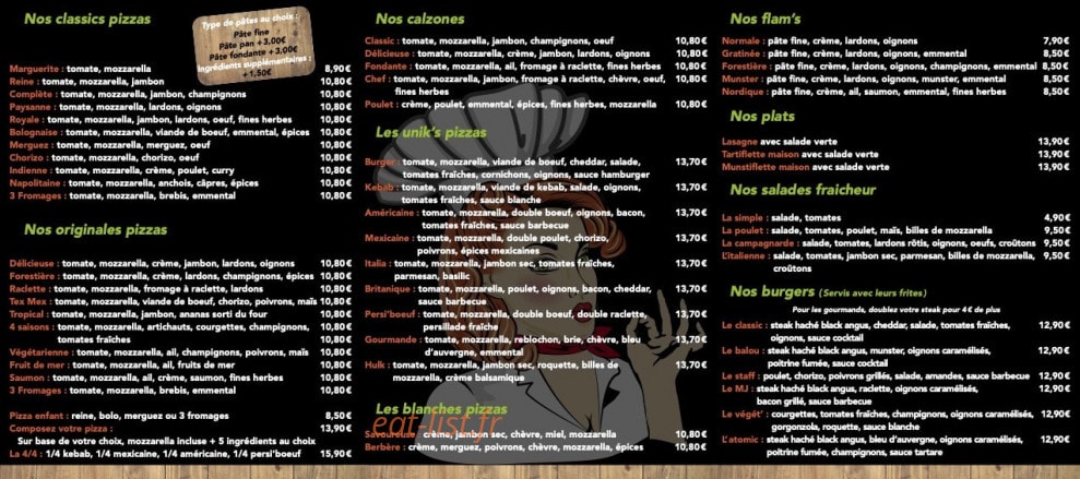 L'unik Pizza — carte page 3