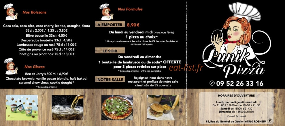 L'unik Pizza — carte page 2