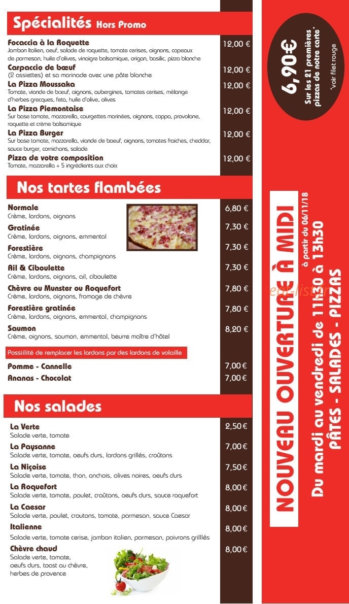 La Tour De Pizz' — carte page 3