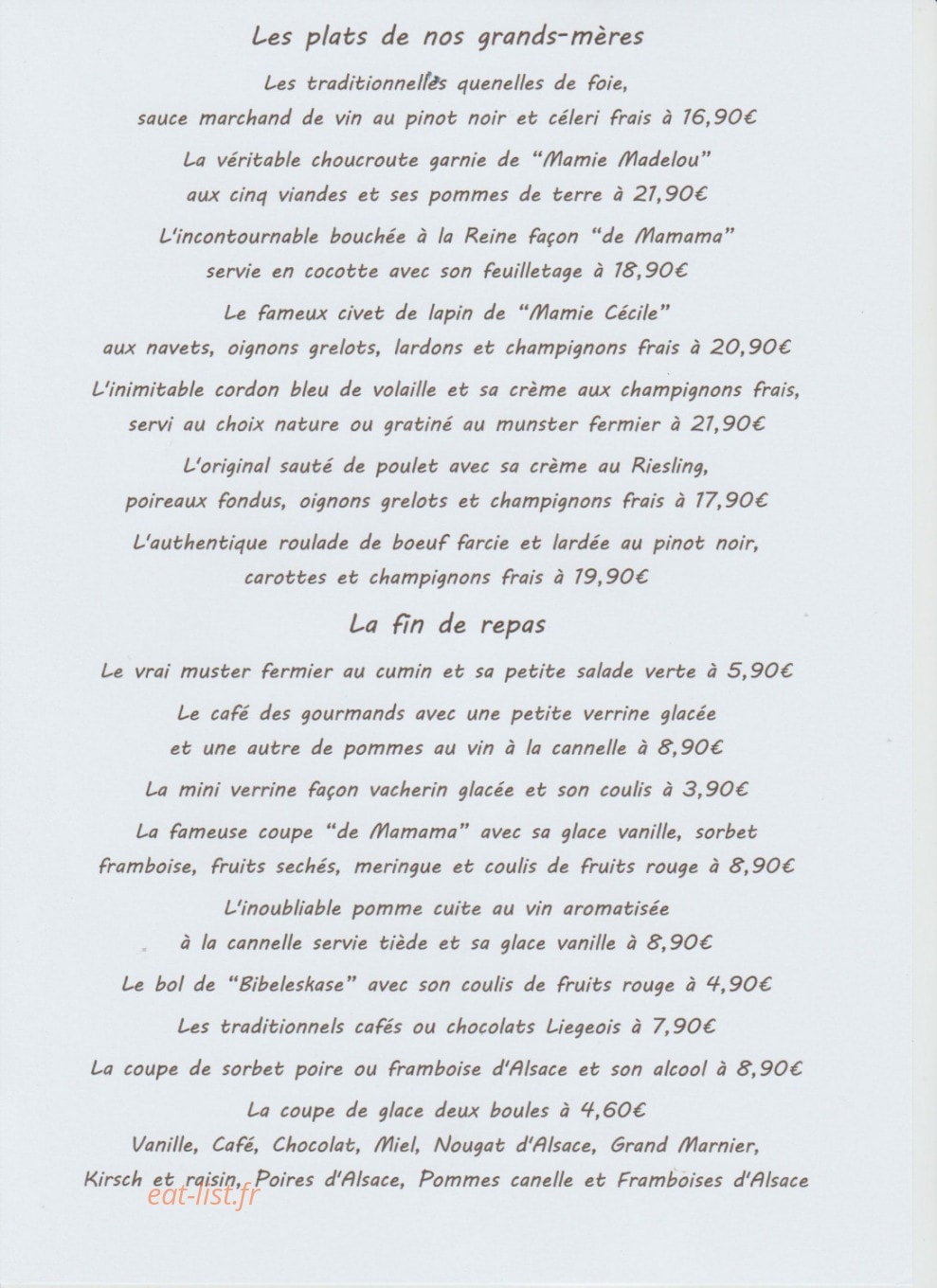 Les petits plats de mamama — carte page 3