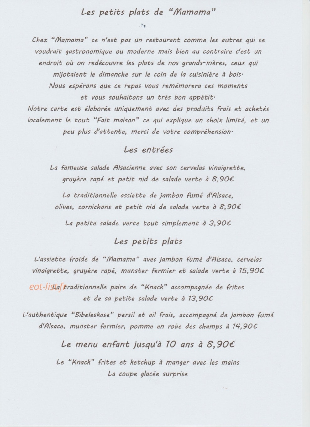 Les petits plats de mamama — carte page 2
