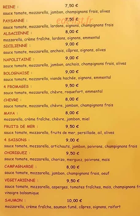 La Pizz ' A Papa — carte page 2