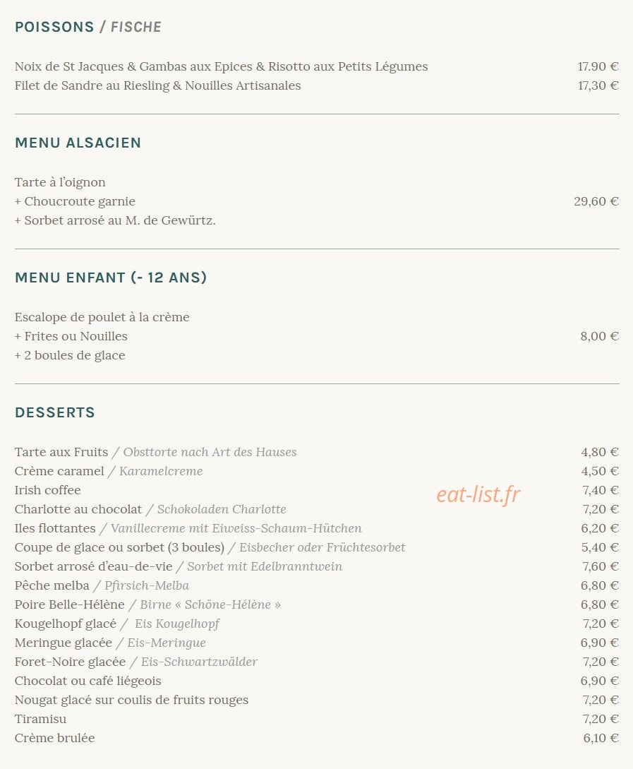 Restaurant Winstub Jenny — carte page 3