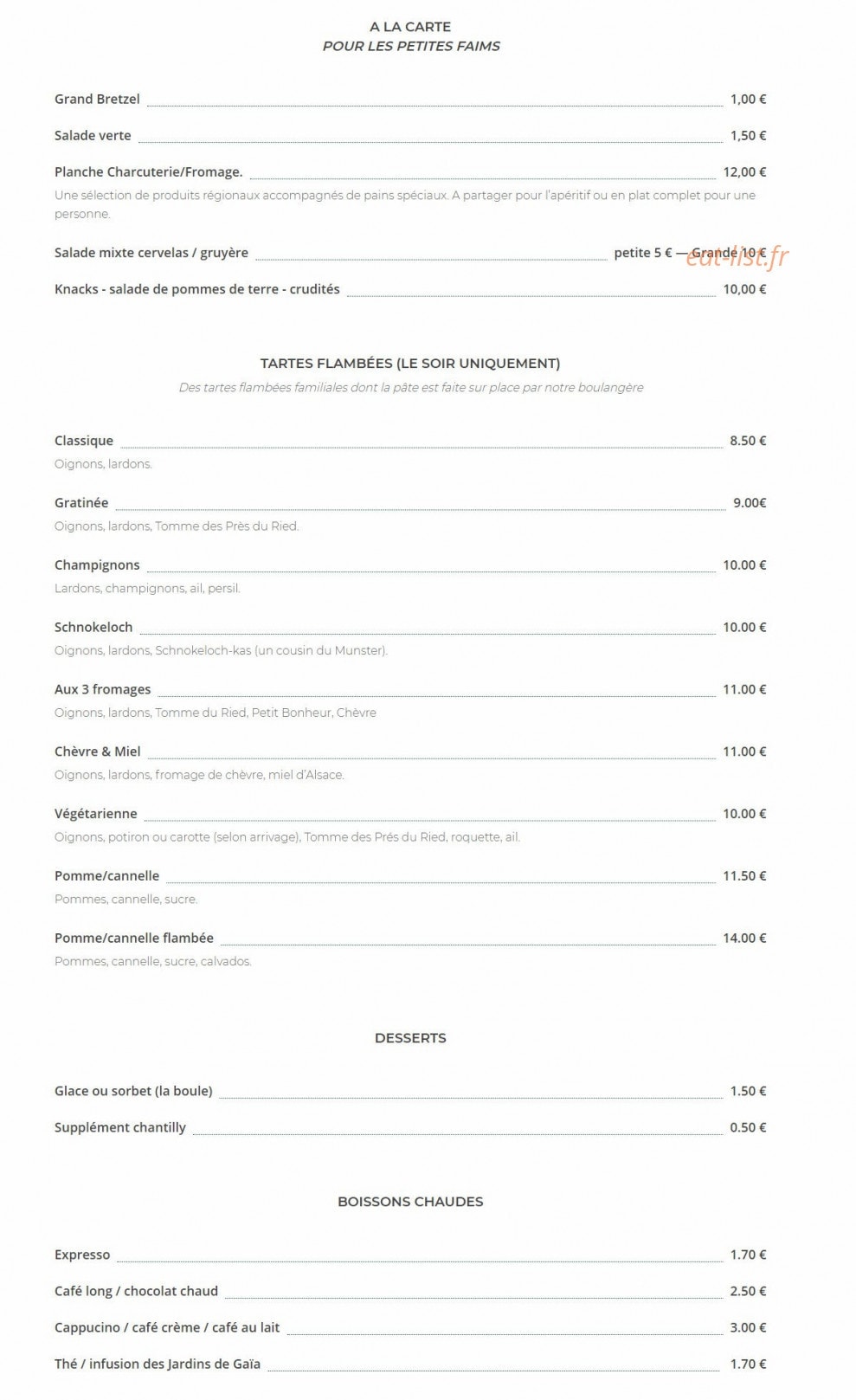 Les Brasseurs du Ried — carte page 1