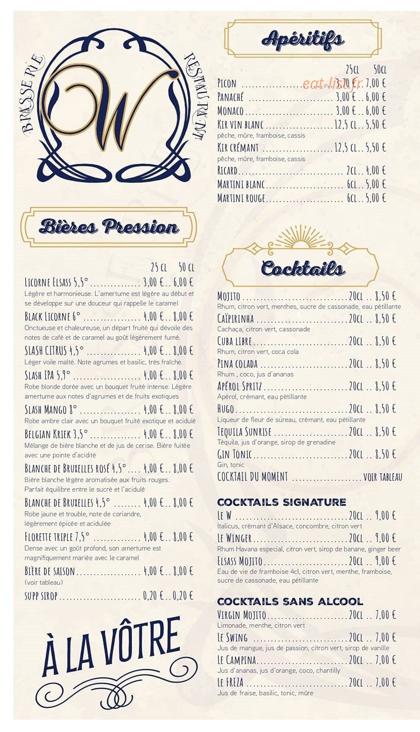 Brasserie W — carte page 2