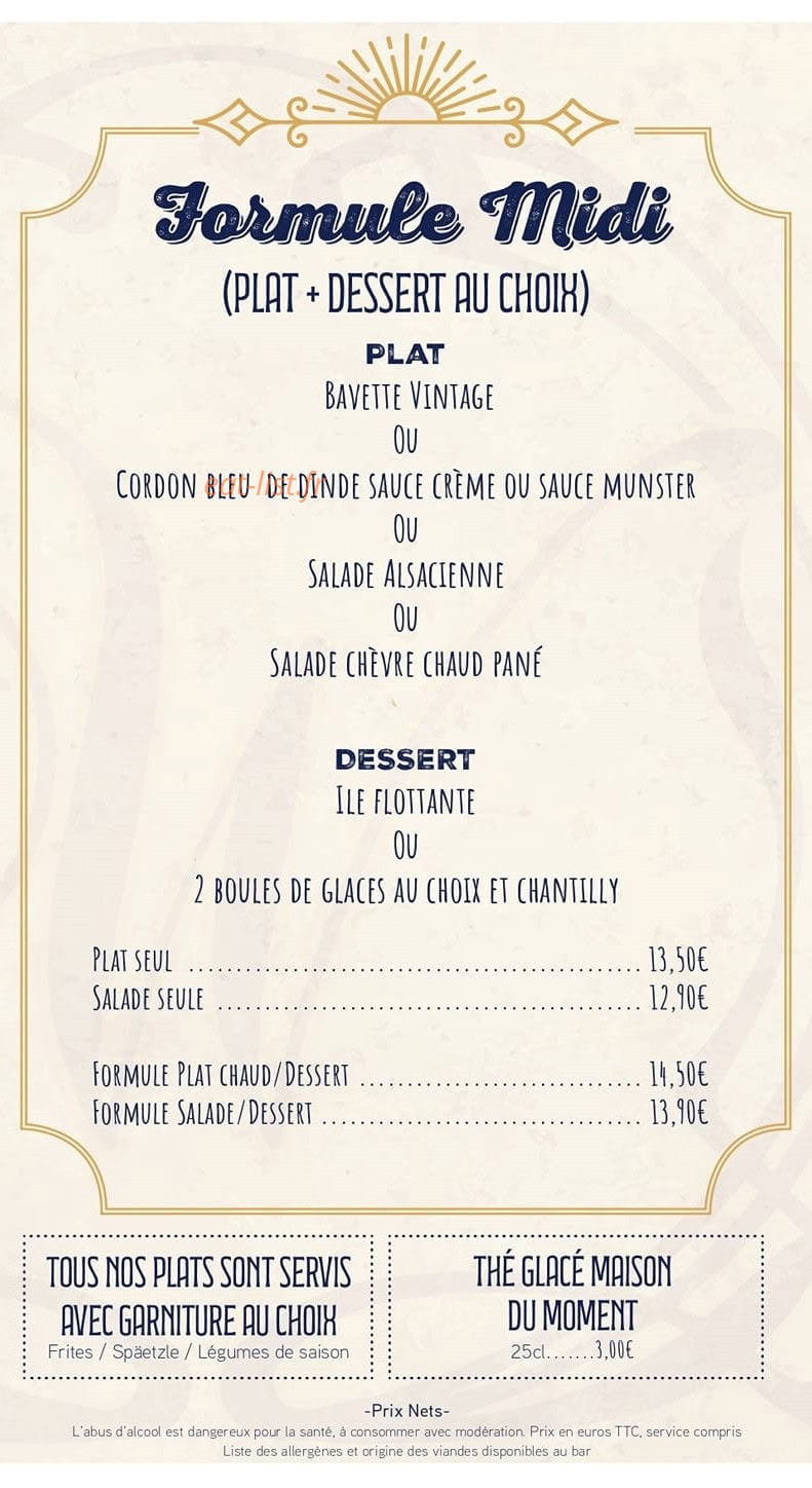 Brasserie W — carte page 1