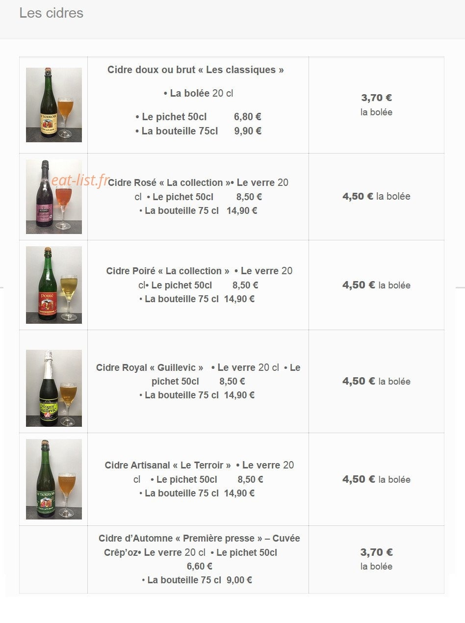 Crêp'Ôz — carte page 14