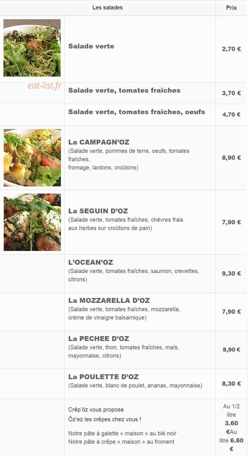 Crêp'Ôz — carte page 2