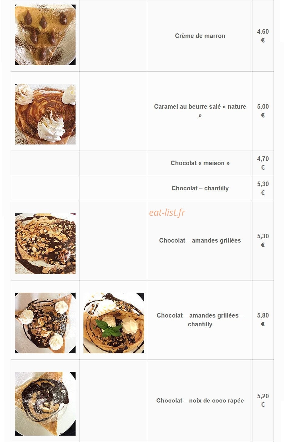 Crêp'Ôz — carte page 6