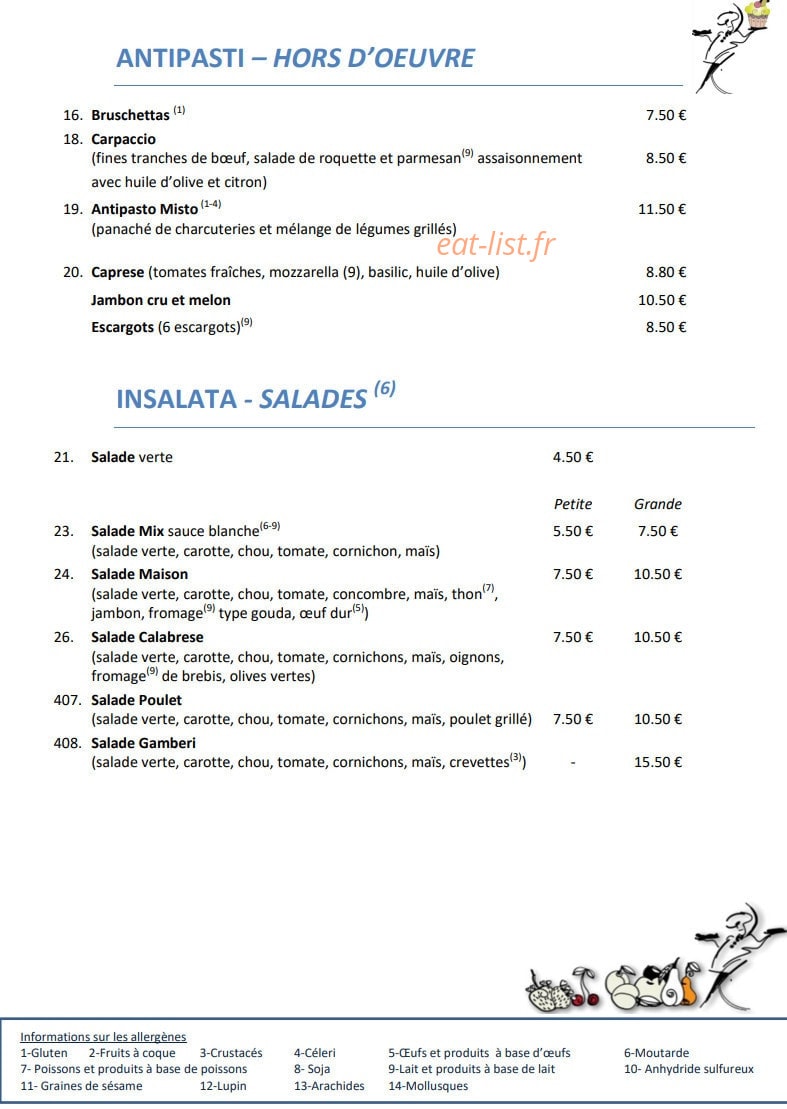 Da Salvatore — carte page 1