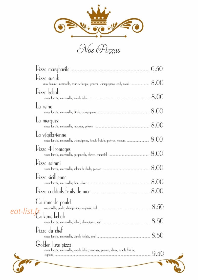 Golden Grill — carte page 3