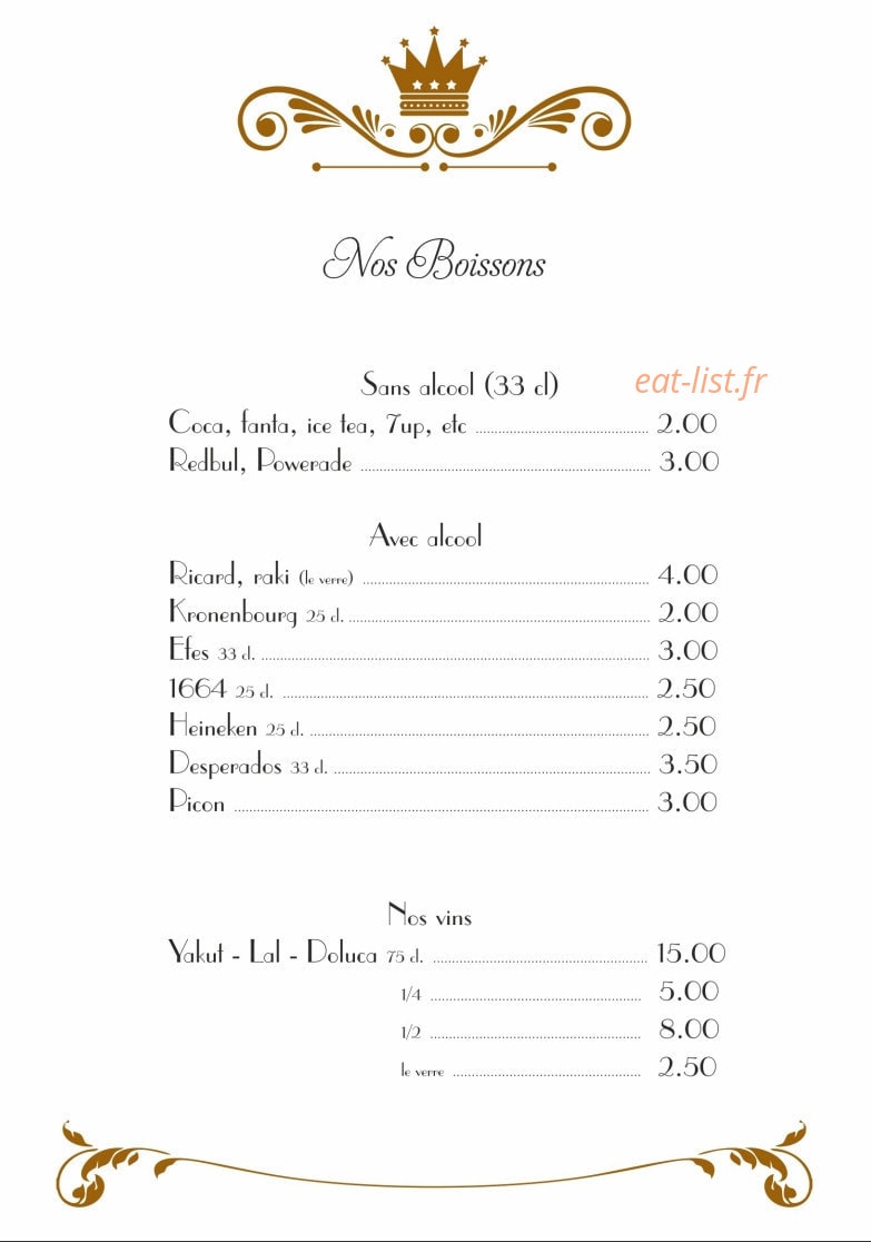 Golden Grill — carte page 8