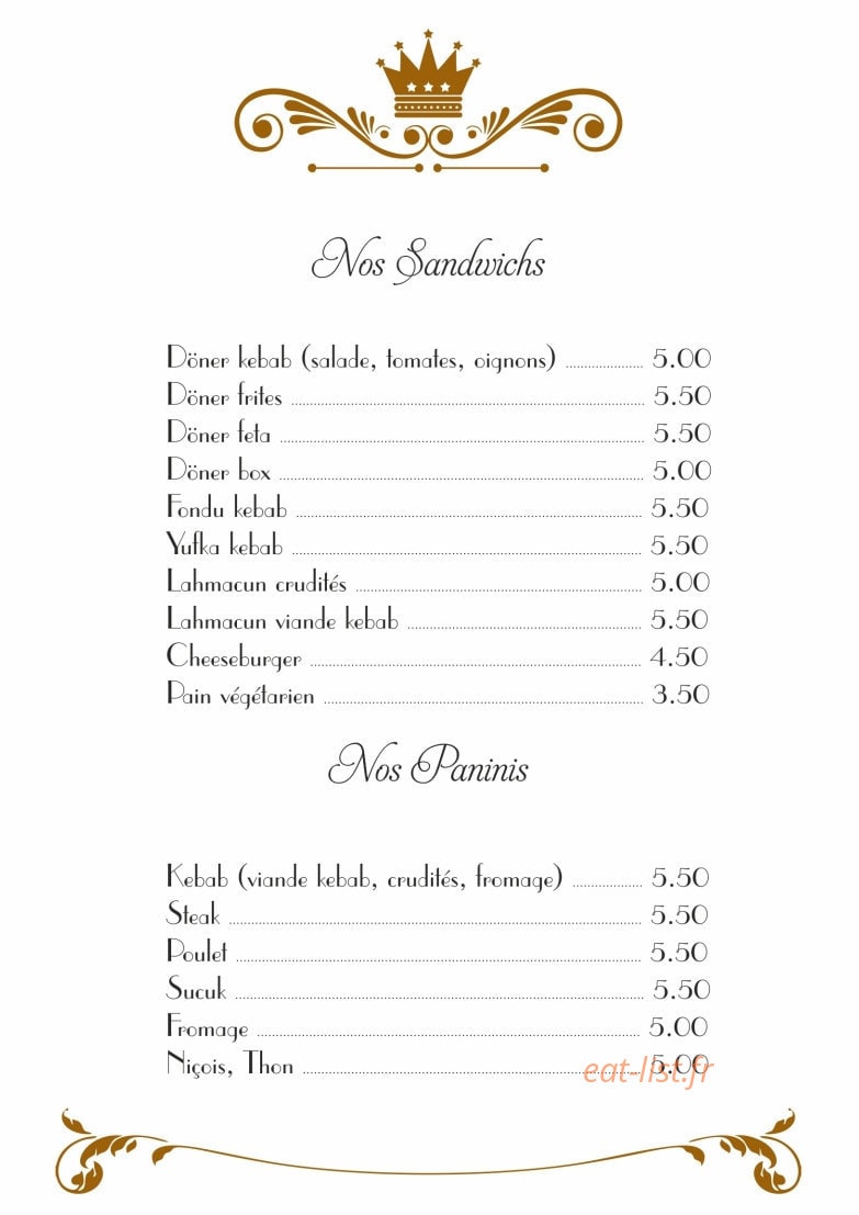 Golden Grill — carte page 5