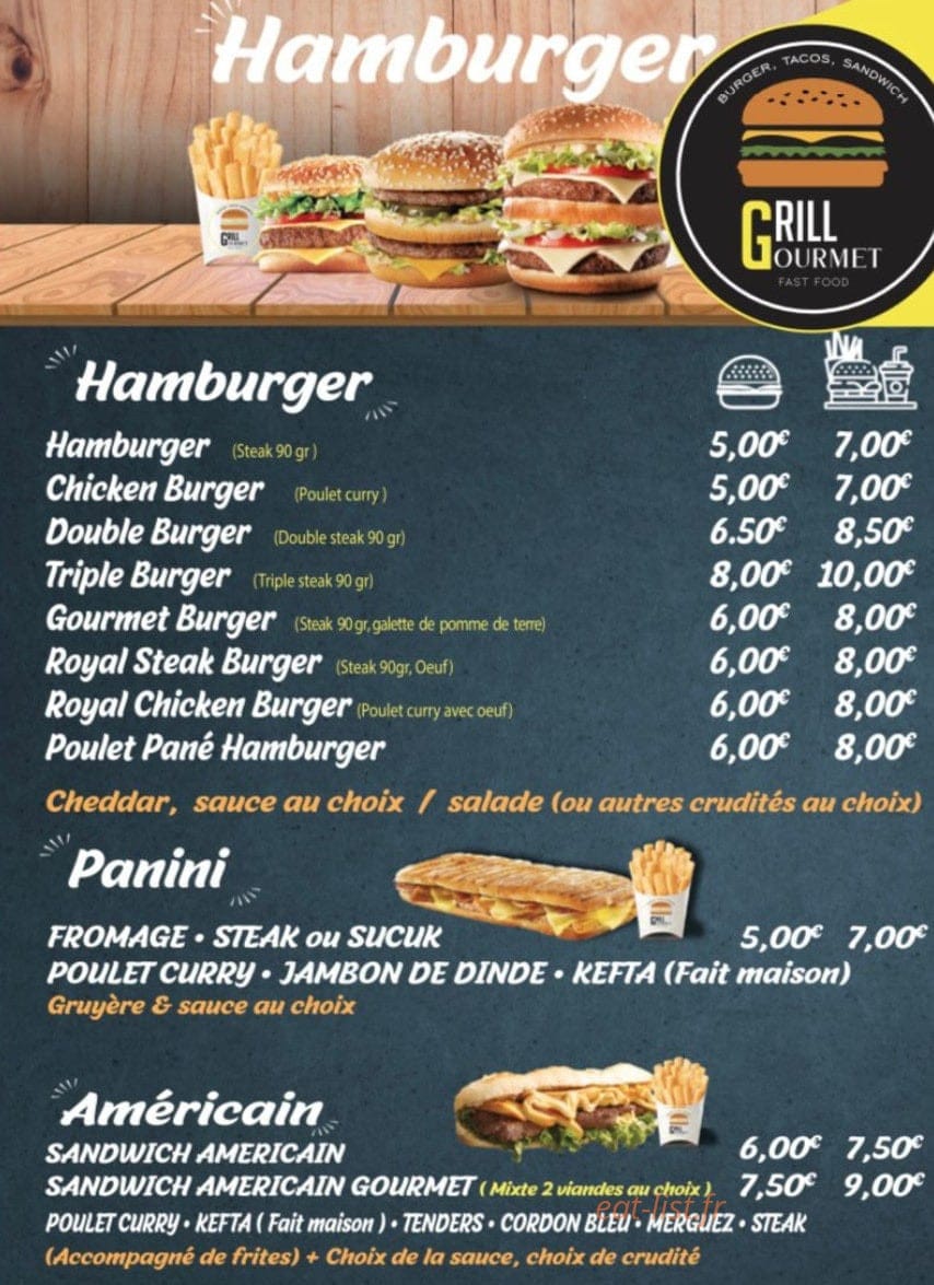 Grill Gourmet — carte page 2