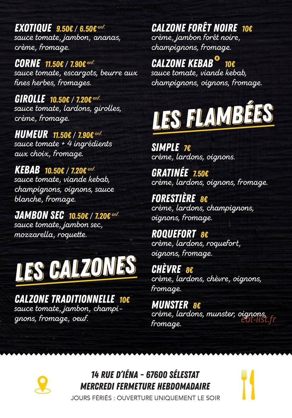 Halte Pizza — carte page 4