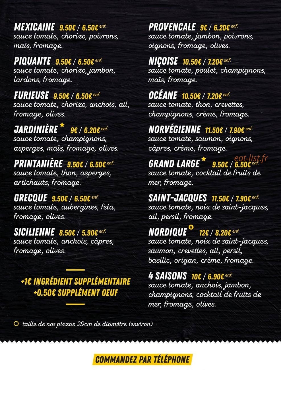 Halte Pizza — carte page 3