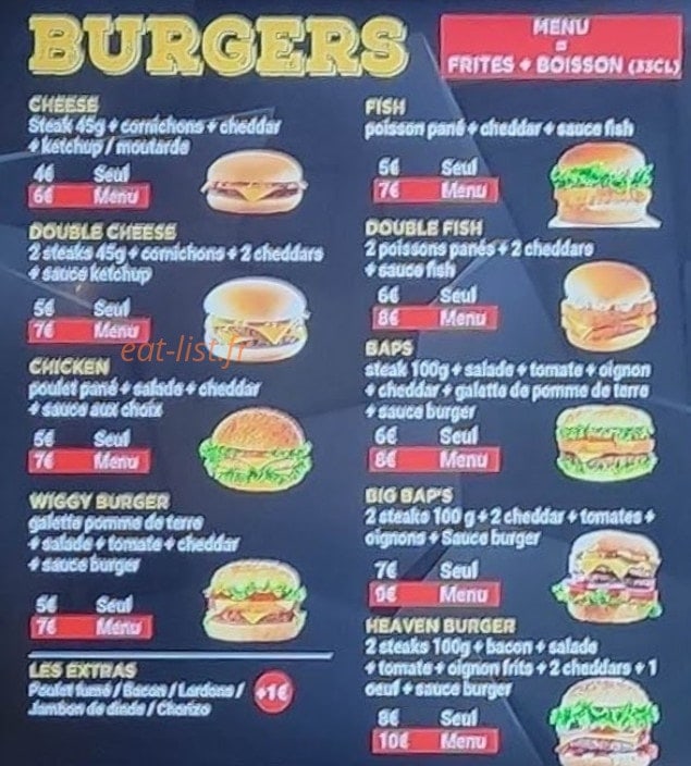 Heaven Food — carte page 1