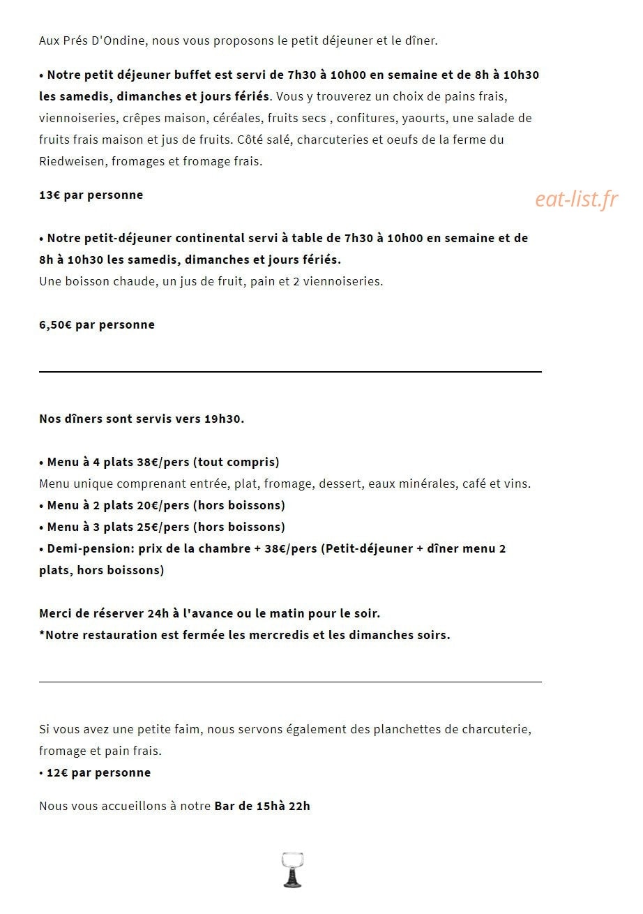 Hôtel Les Prés d'Ondine — carte page 1