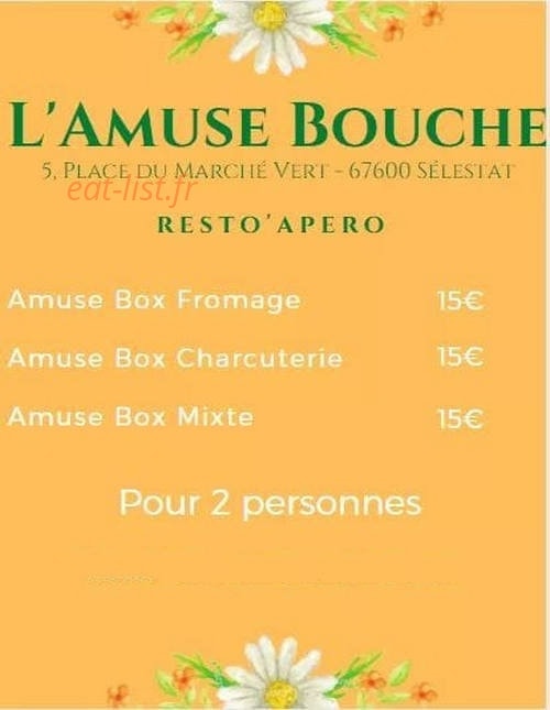 L' Amuse Bouche — carte page 1