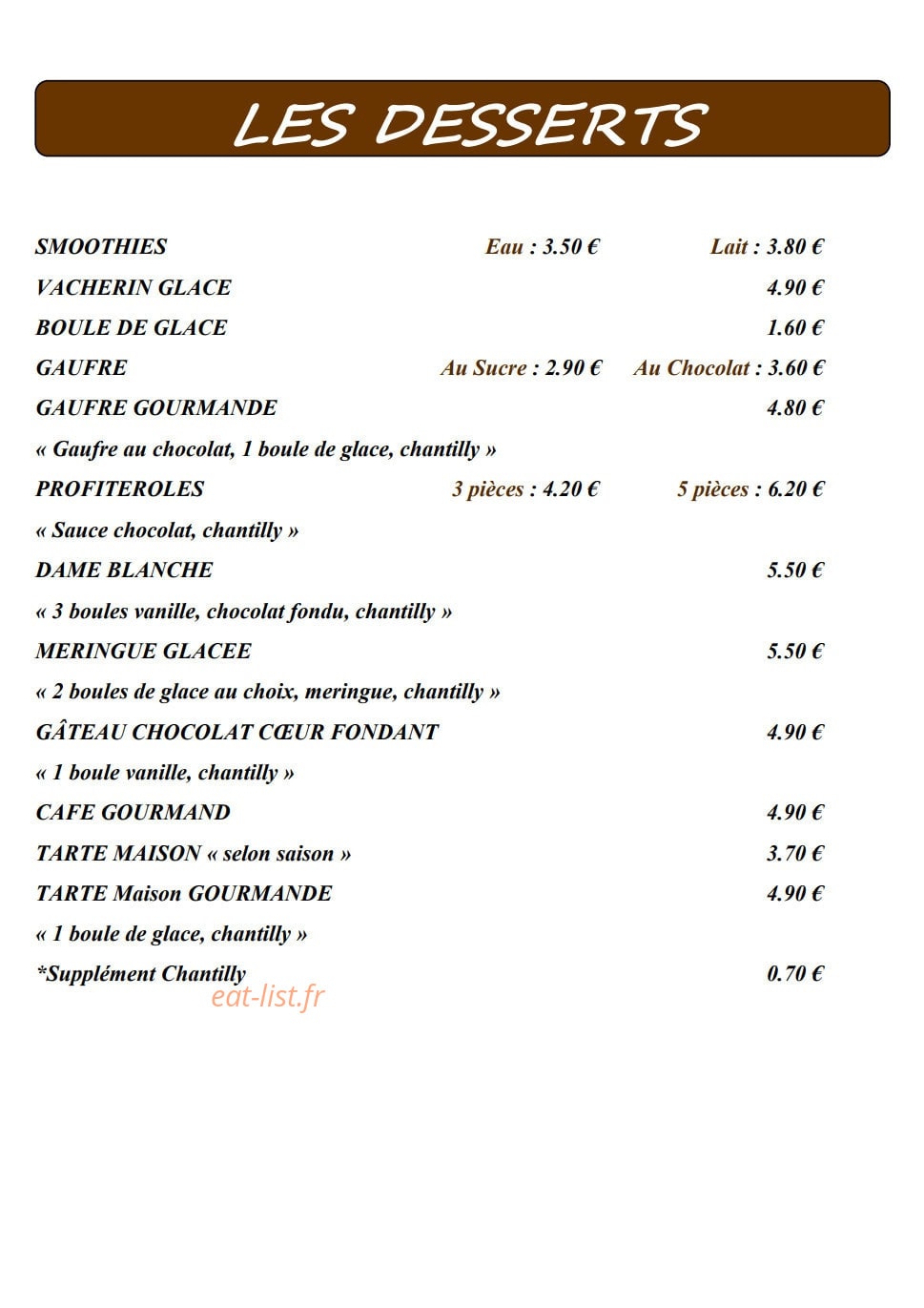 La Cave à Pâtes — carte page 4