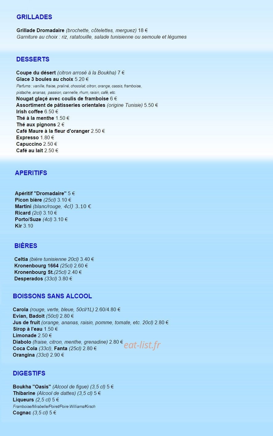 Le Dromadaire — carte page 3