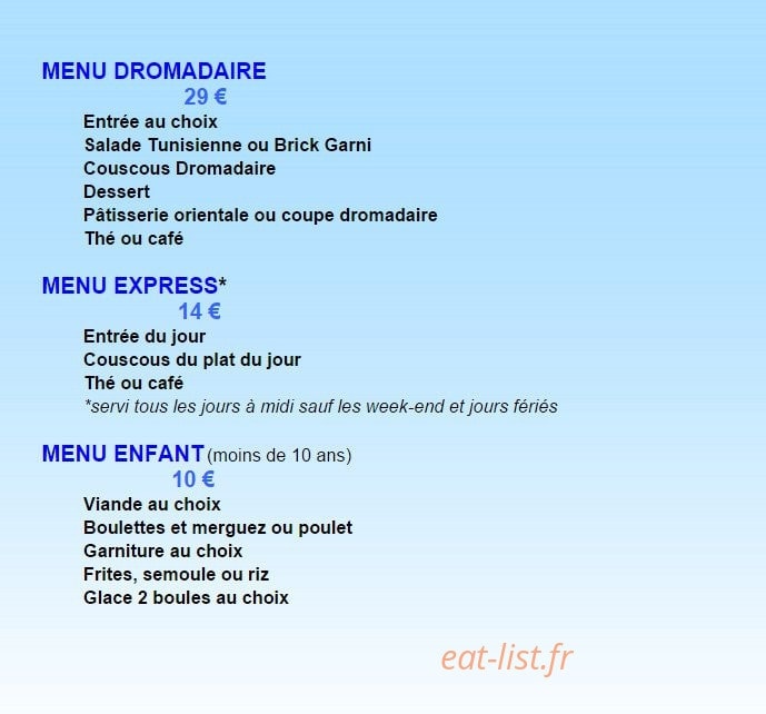 Le Dromadaire — carte page 1