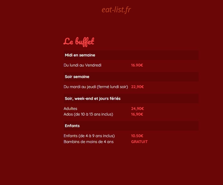 Le Resto Grill — carte page 1