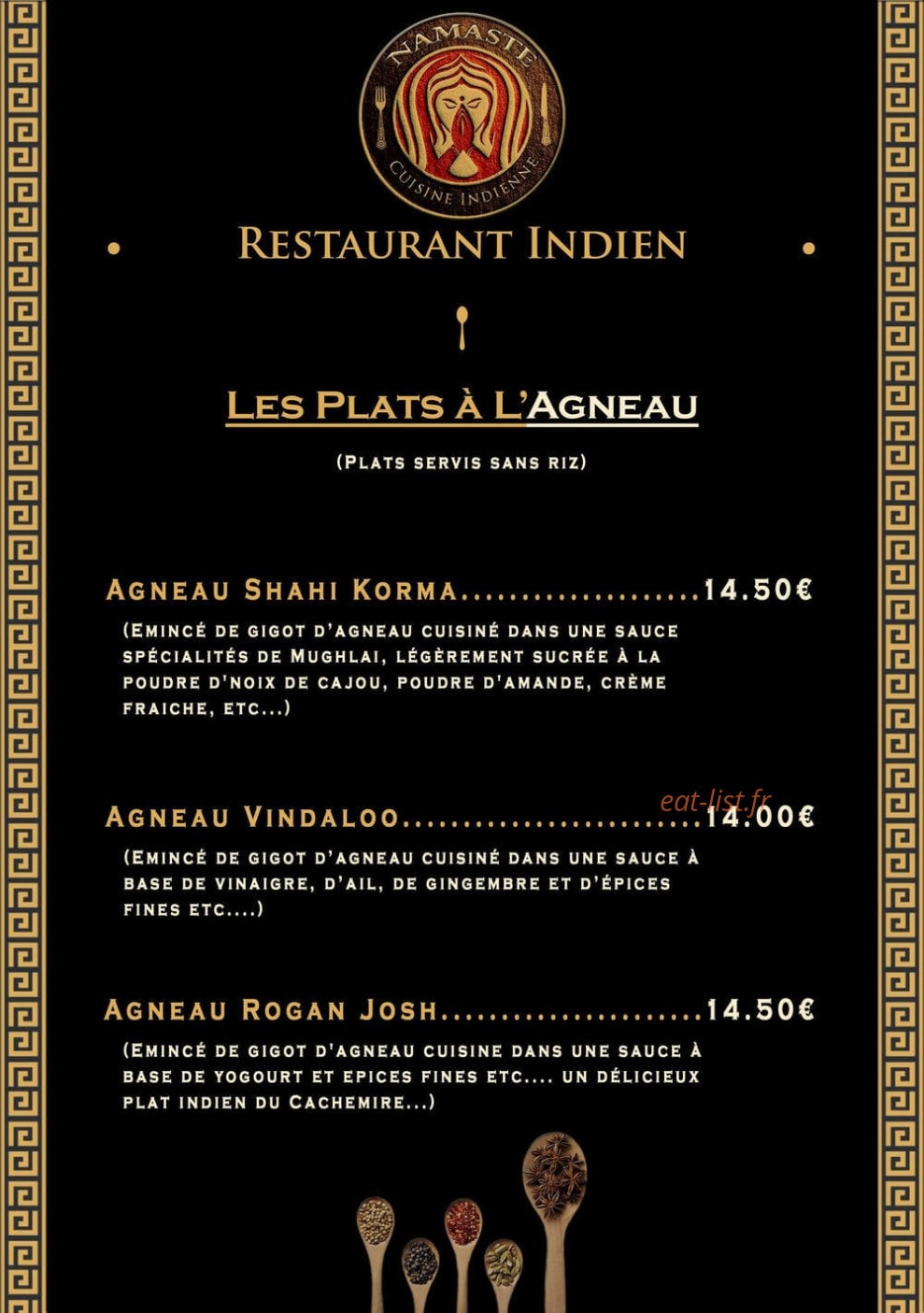 Namaste — carte page 7
