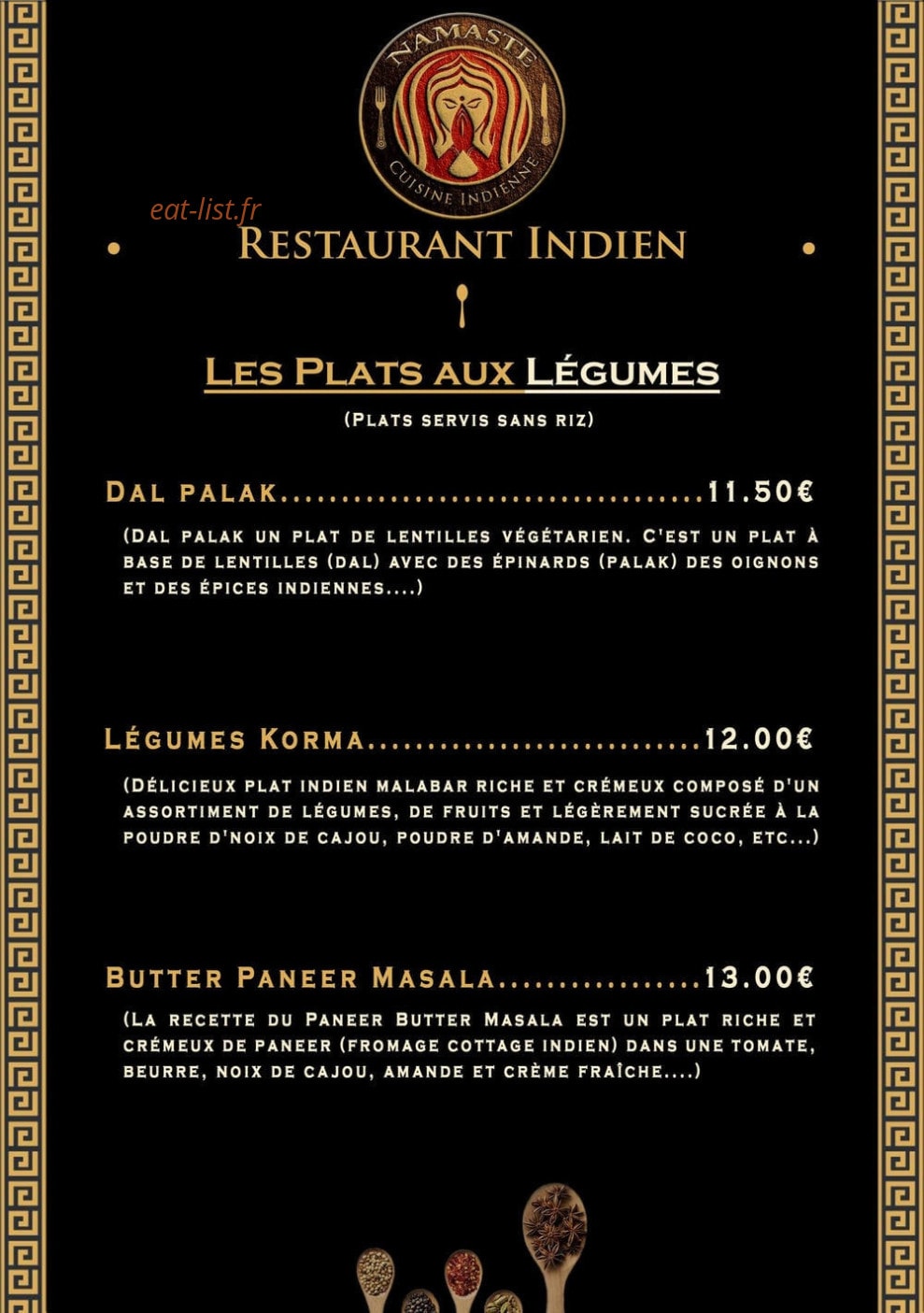 Namaste — carte page 4