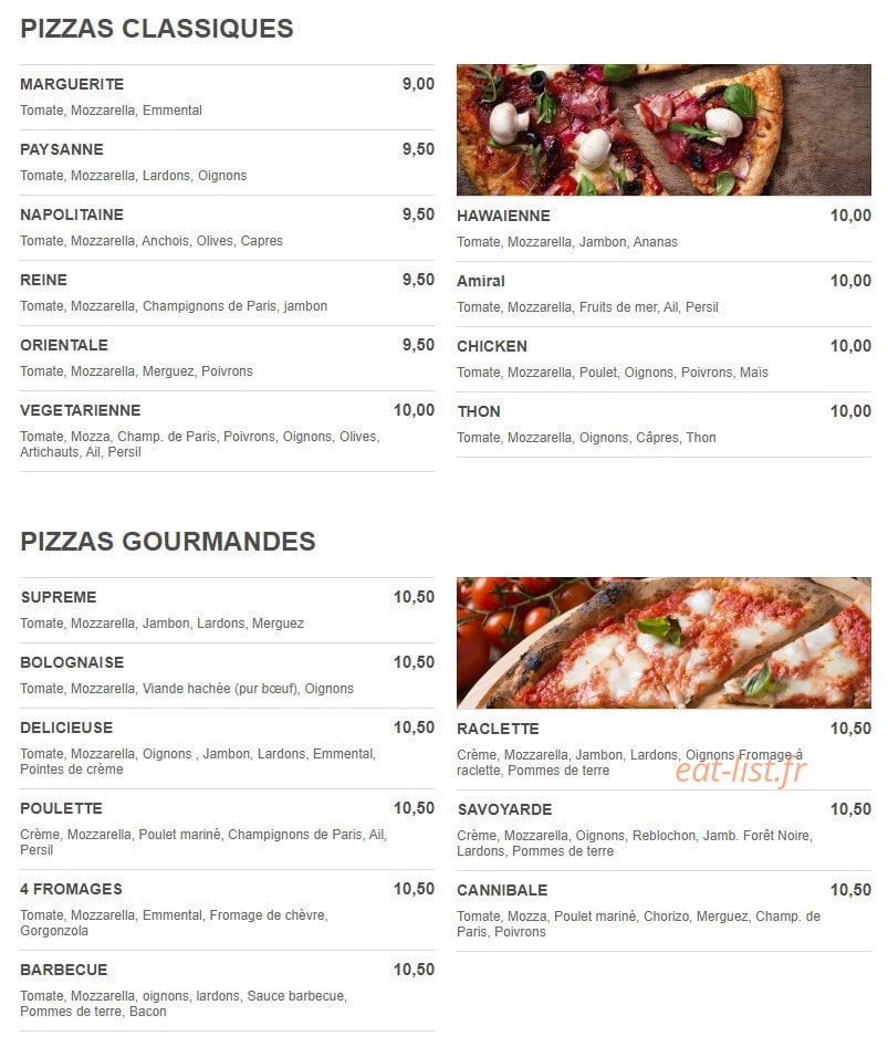 Pizza Jade — carte page 1