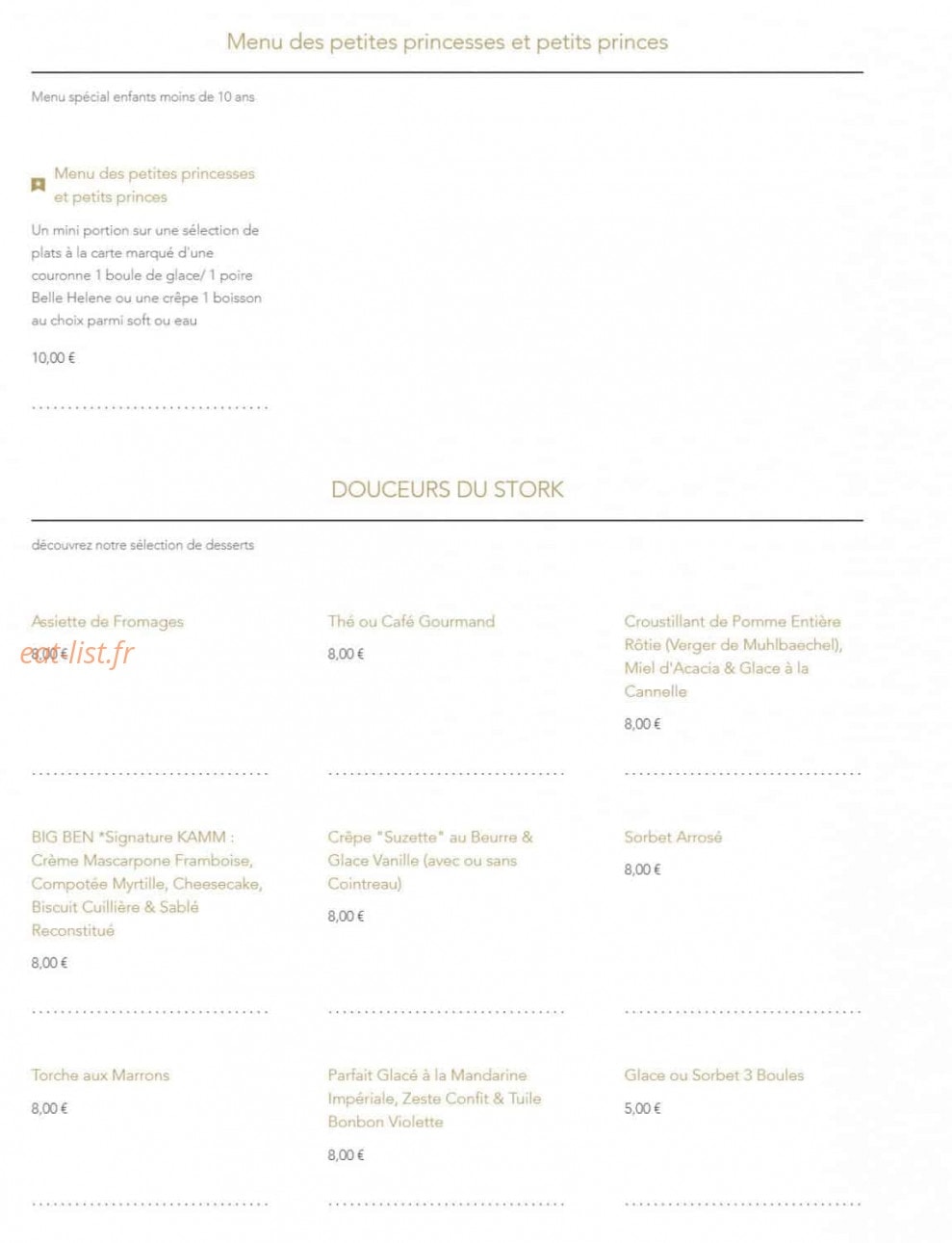 Restaurant stork — carte page 2