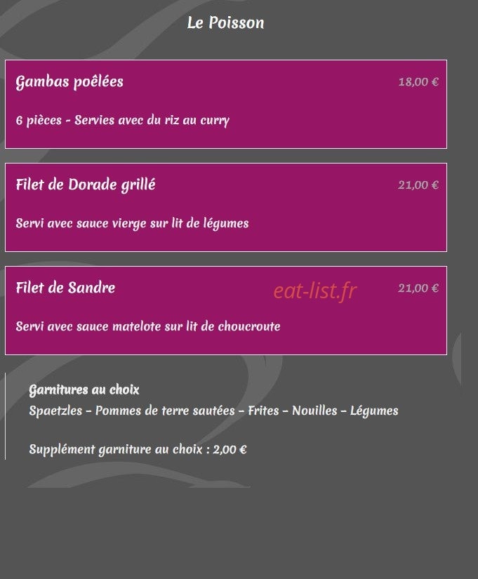 Restaurant Le Grillon — carte page 9