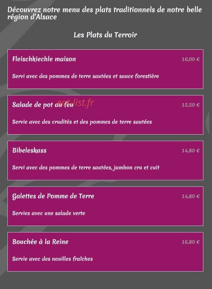 Restaurant Le Grillon — carte page 7
