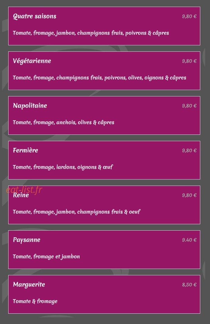Restaurant Le Grillon — carte page 6