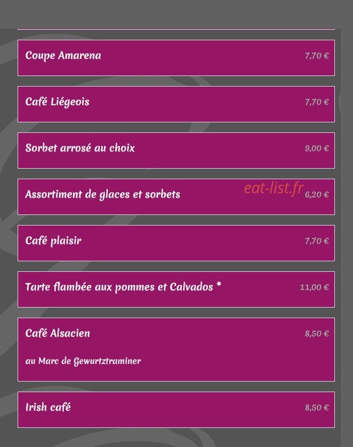 Restaurant Le Grillon — carte page 11