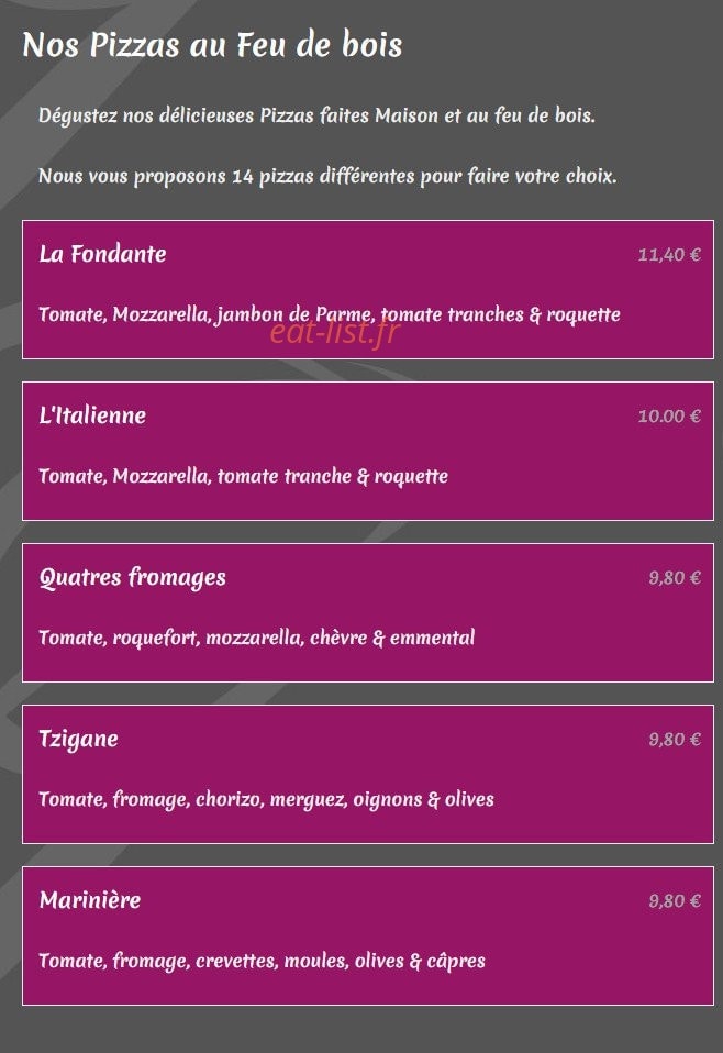 Restaurant Le Grillon — carte page 5