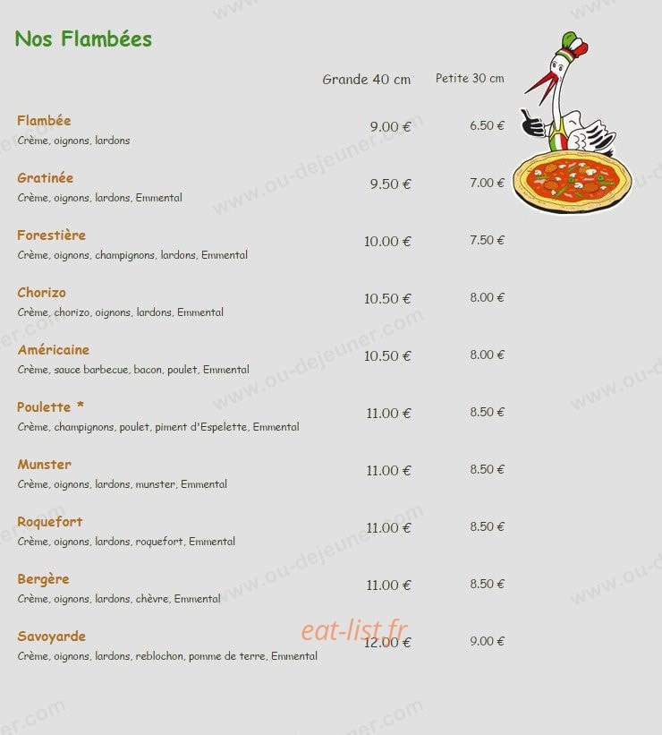 Louis Pizzas — carte page 3