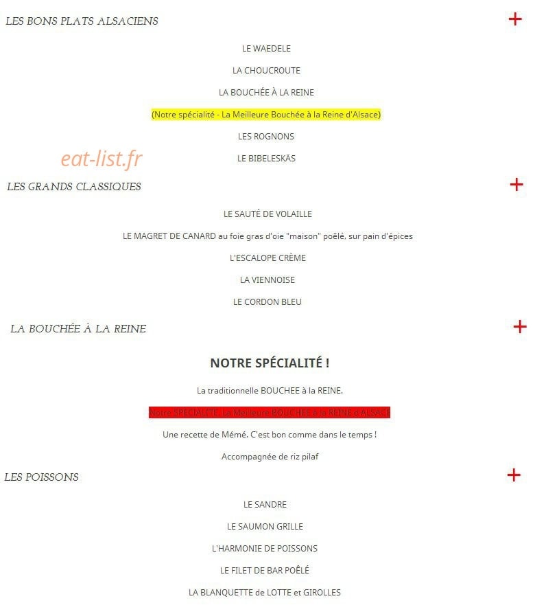 Restaurant Au Boeuf — carte page 4