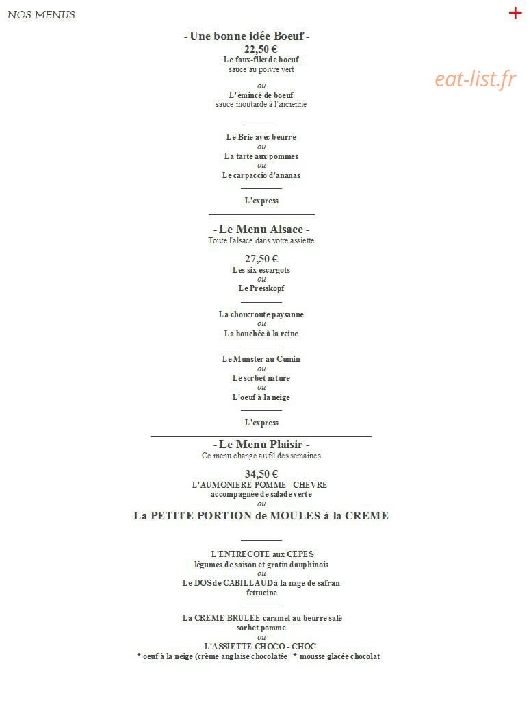 Restaurant Au Boeuf — carte page 5