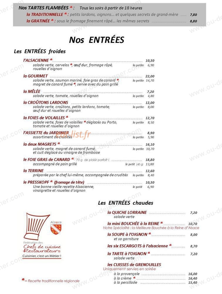 Restaurant Au Boeuf — carte page 2