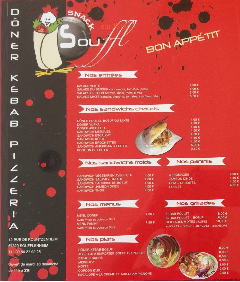 Snack Souffl — carte page 1