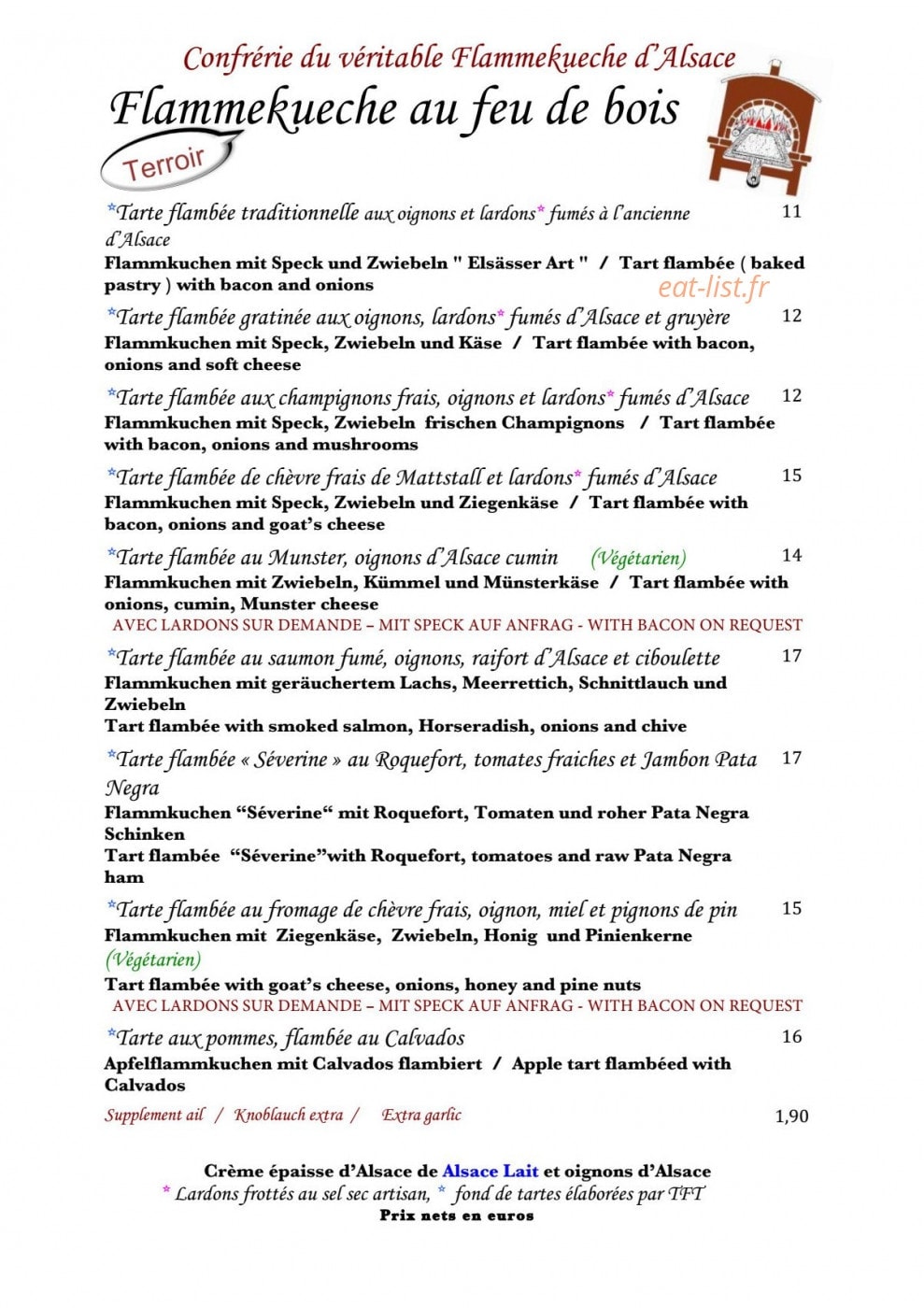 Au Vieux Moulin — carte page 1