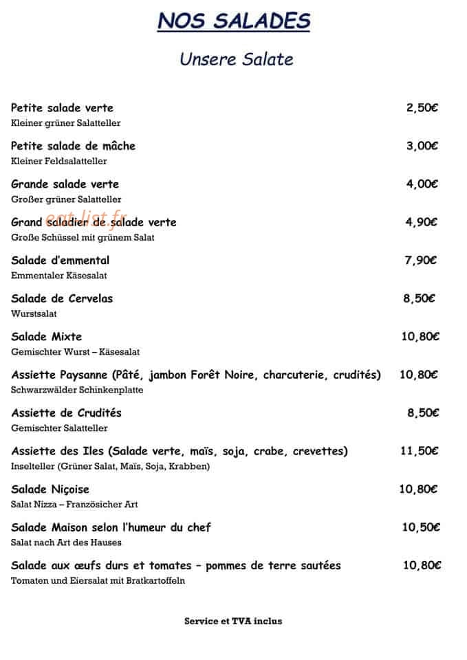 Restaurant Haras de la Née — carte page 1