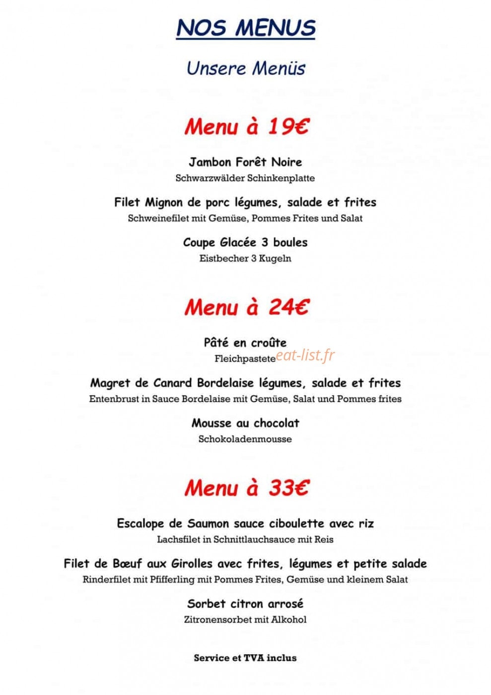 Restaurant Haras de la Née — carte page 6