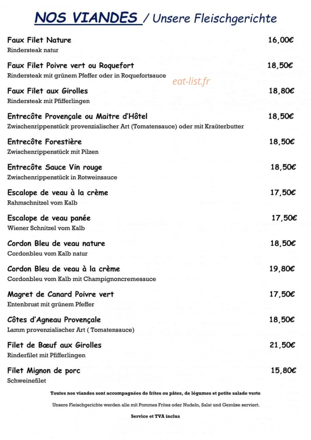 Restaurant Haras de la Née — carte page 5