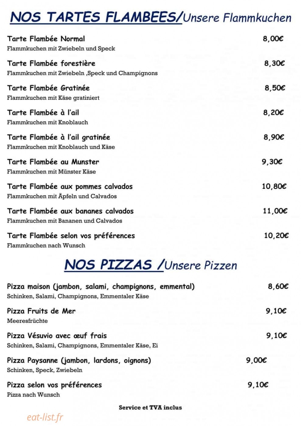 Restaurant Haras de la Née — carte page 7