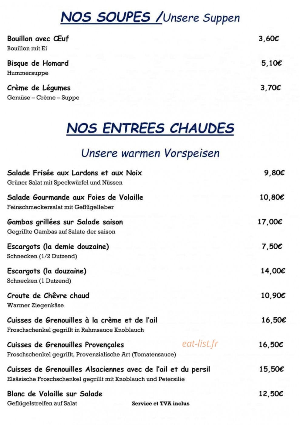 Restaurant Haras de la Née — carte page 3